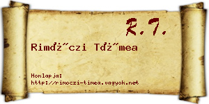 Rimóczi Tímea névjegykártya